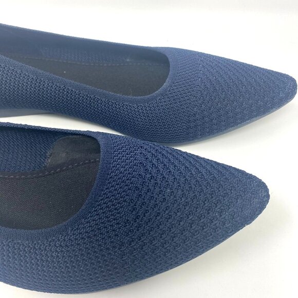Naturalizer Hunter Navy Flyknit Fabric Flats Pointed Toe Size 9.5 New In Box - Picture 4 of 10